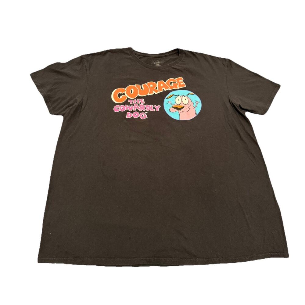 MENS TEE COURAGE THE COWARDLY DOG BLACK T SHIRT SIZE XXL